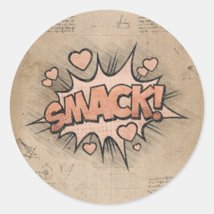 Sticker Rond SMACK ! Vintage Comic Book