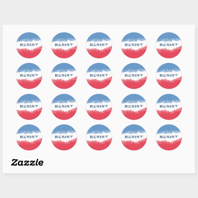 Sticker Rond Small Patriotic Resist Political  (Feuille)