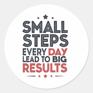Sticker Rond Small Steps Every Day Lead – Motivational Quote De