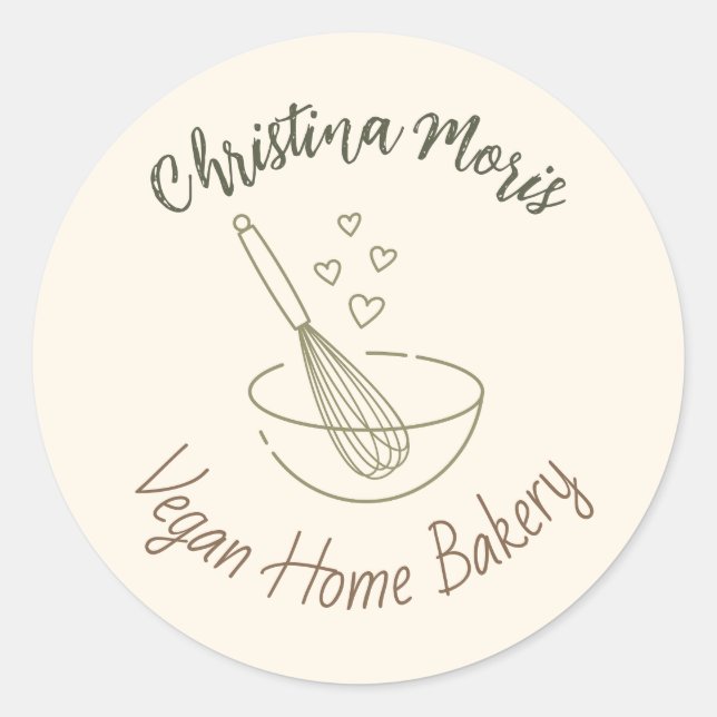 Sticker Rond Small Vegan Home Bakery (Devant)