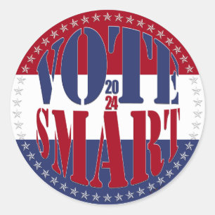 Sticker Rond SMART 1 2024 Rouge et Bleu