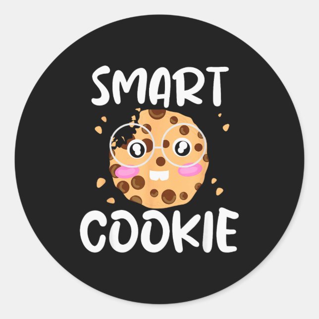Sticker Rond Smart Cookie - Funny Idiom Joke Tee  (Devant)