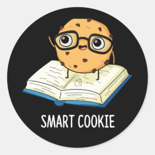 Sticker Rond Smart Cookie Funny Snack Pun Dark BG