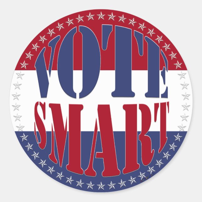 Sticker Rond SMART DE VOTE Rouge et Bleu (Devant)