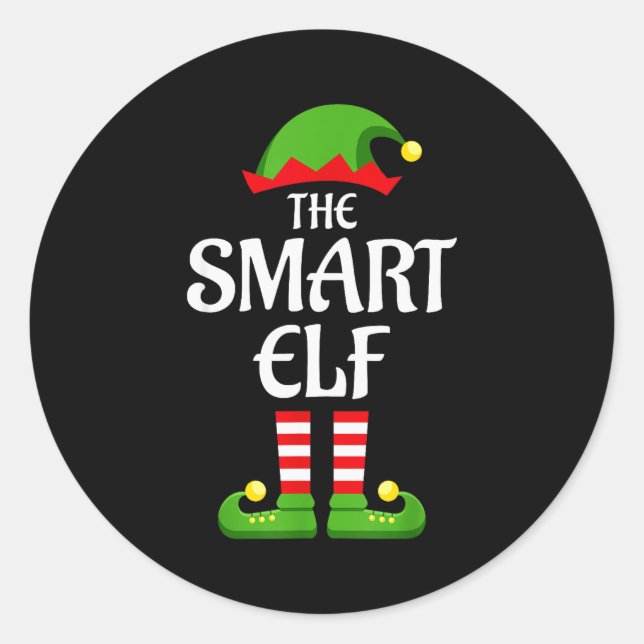 Sticker Rond Smart Elf Family Matching Group Christmas  (Devant)