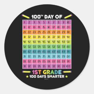 Sticker Rond Smarter 100e Jour De L'École 1ère Année Enseigneme