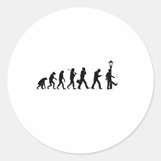 Sticker Rond Smartphone Evolution - Motif drôle (Devant)