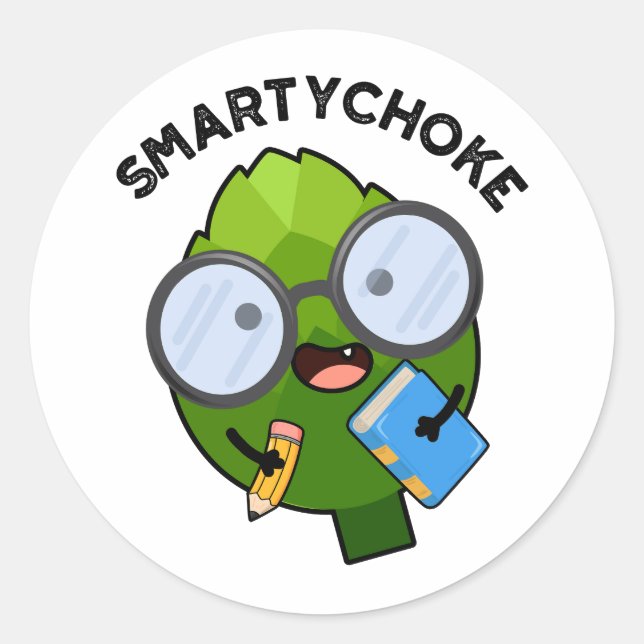 Sticker Rond Smartychoke Funny Artichoke Pun (Devant)