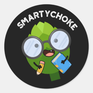 Sticker Rond Smartychoke Funny Artichoke Pun Dark BG