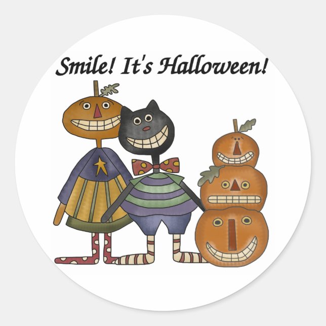 Sticker Rond Smile C'est Halloween (Devant)