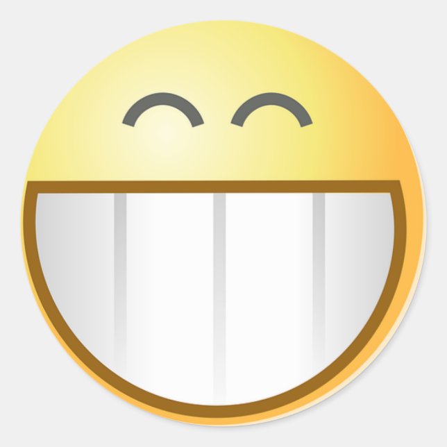 Sticker Rond Smile Face Happy Grin Destiny Art (Devant)