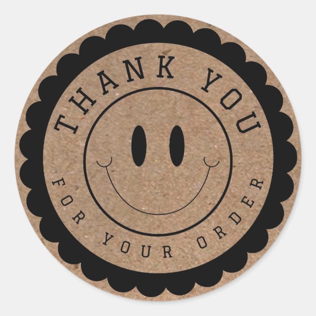 Sticker Rond Smile Face Merci Cercle d'artisanat (Devant)