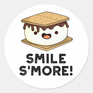 Sticker Rond Smile Smore Funny Sweet Food Pun