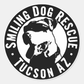 Sticker Rond Smiling Dog Rescue