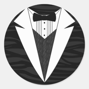 Sticker Rond Smoking noir/blanc