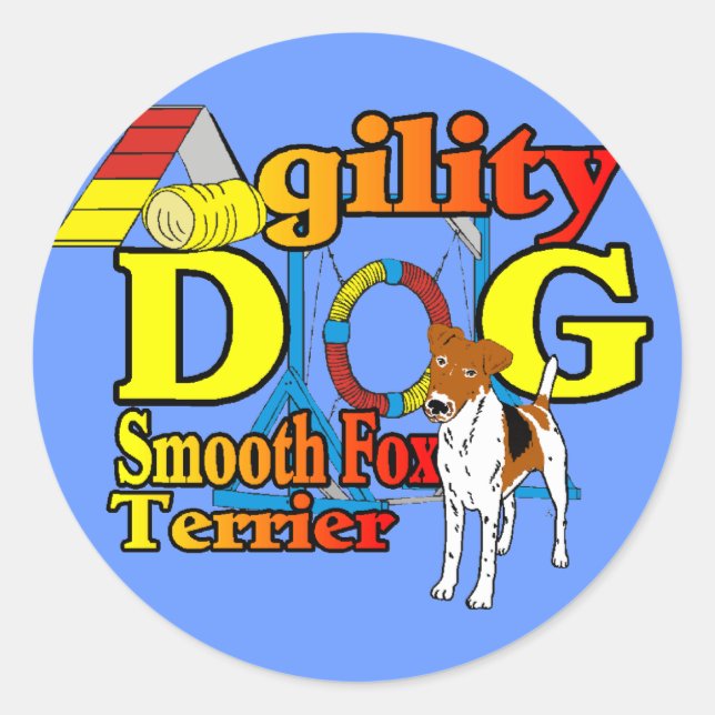 Sticker Rond Smooth_Fox_Terrier_Agilité (Devant)