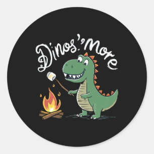 Sticker Rond Smore Camping Campfire Camp Camper Drôle Dinosmore