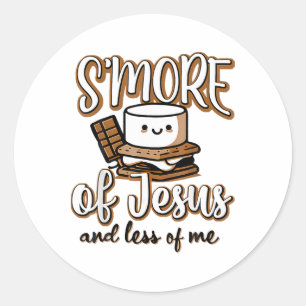 Sticker Rond Smore de Jésus moins de moi campeur chrétien campi