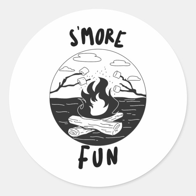 Sticker Rond S'more Fun est plus (Devant)