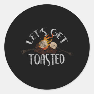 Sticker Rond Smore Lets Obtenir Toasé Camg Grunge Marshmallow