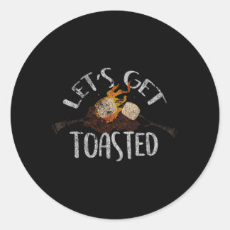 Sticker Rond Smore Lets Obtenir Toasé Camg Grunge Marshmallow