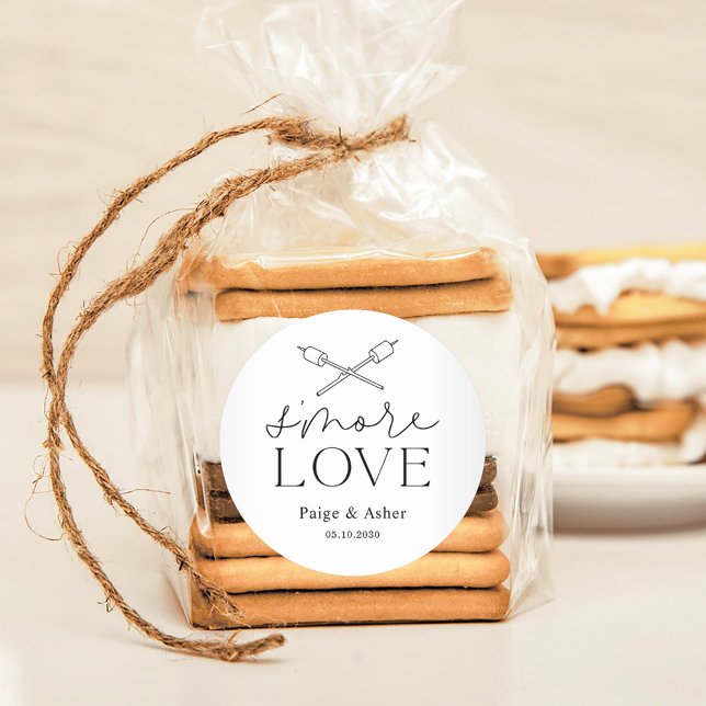Sticker Rond Smore Love Mariage Mariage Fête d'anniversaire Fav (Créateur téléchargé)