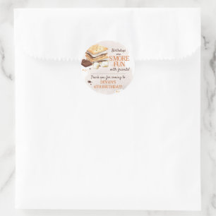 Sticker Rond S'mores fête d'anniversaire