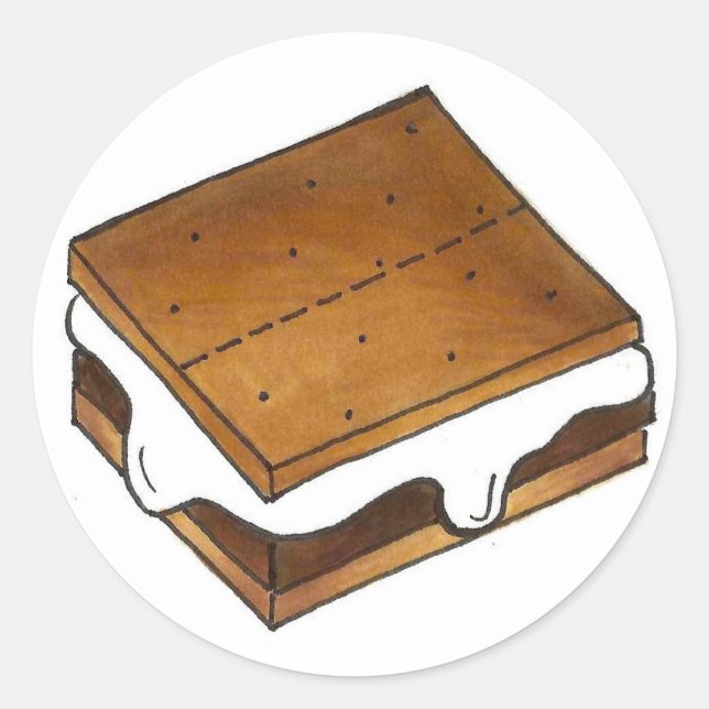 Sticker Rond S'mores Gimme S'more Campfire Camp Smore Smores (Devant)