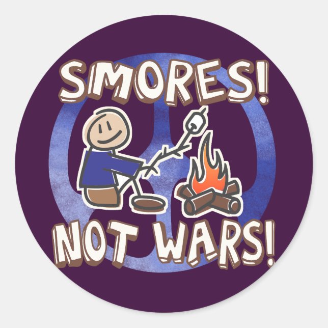 Sticker Rond S'mores pas les guerres (Devant)