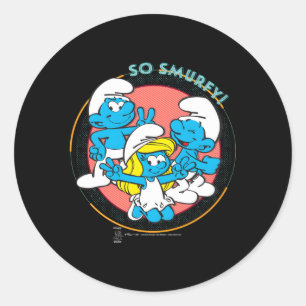 Sticker Rond Smurfette Jokey So Smurfey