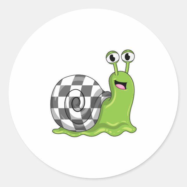 Sticker Rond Snack aux échecs avec échiquier (Devant)