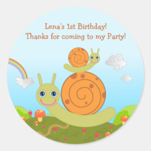 Sticker Rond Snail Anniversaire Fête merci note