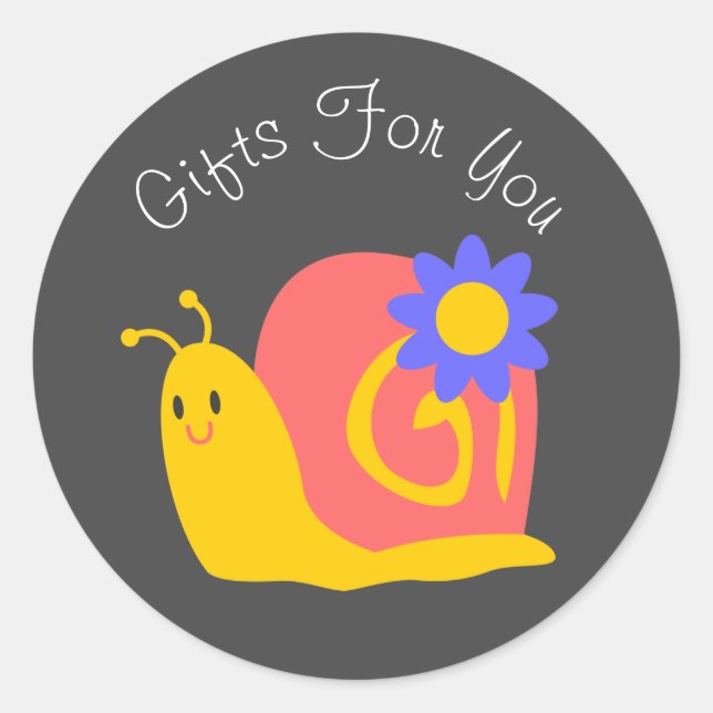 Sticker Rond Snail design moderne Cadeau marque d'entreprise (Devant)