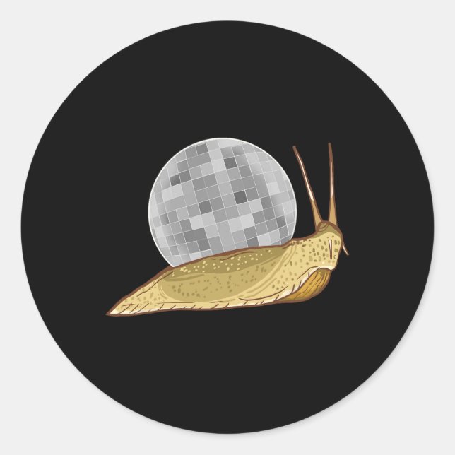 Sticker Rond Snail Disco Ball Funny Crystal Shell Amoureux des  (Devant)