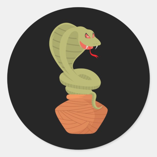 Sticker Rond Snake Cobra serpents animal reptile animal python  (Devant)