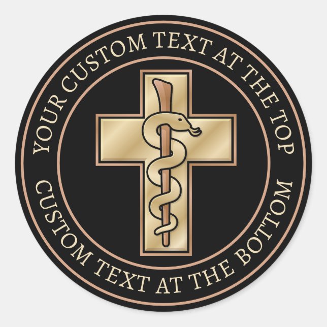 Sticker Rond Snake on Cross (Devant)