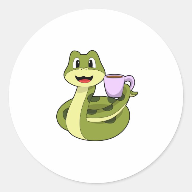 Sticker Rond Snake with Cup (Devant)