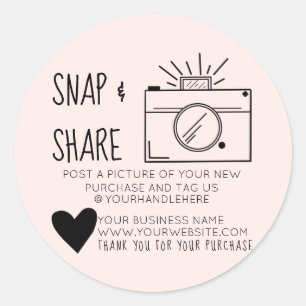 Sticker Rond Snap and Share Camera Heart Social Media Business