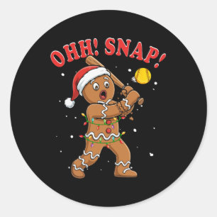 Sticker Rond Snap Noël Père Noël Pain d'épice Jouant Softll Pl