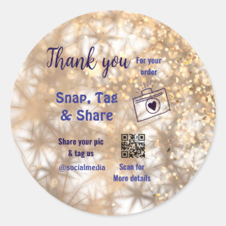 Sticker Rond Snap tag partager les médias sociaux q r code part