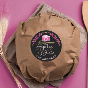 Sticker Rond Snap, Tag, Share Social Media Camera & Bakery Whis