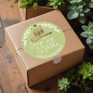 Sticker Rond Snap, Tag, Share Social Media Camera & Bakery Whis