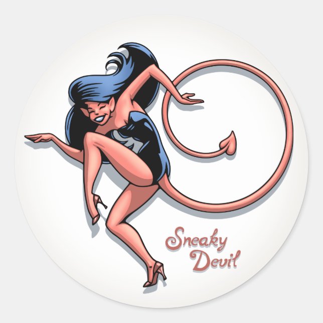 Sticker Rond Sneaky Devil (Devant)