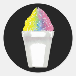 Sticker rond Sno-ball Rose arc-en-ciel