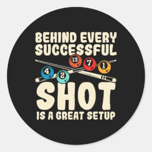 Sticker Rond Snooker Billard Joueur Billard