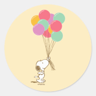 Sticker Rond Snoopy et ballons