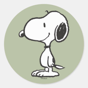 Sticker Rond Snoopy Smile Giggle Laugh