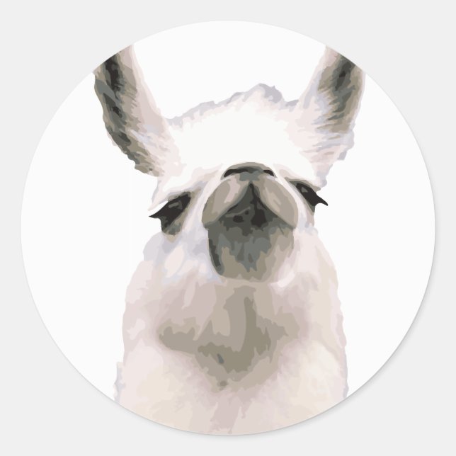 Sticker Rond Snooty Snobby Llama personnalisé (Devant)