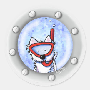 Sticker Rond Snorkel Westie Porthole KiniArt