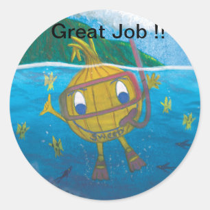 Sticker Rond snorkeler de sweetyonion